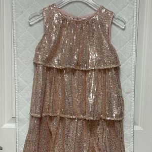 Cat & Jack Rose Gold Tiered Sequin Dress
